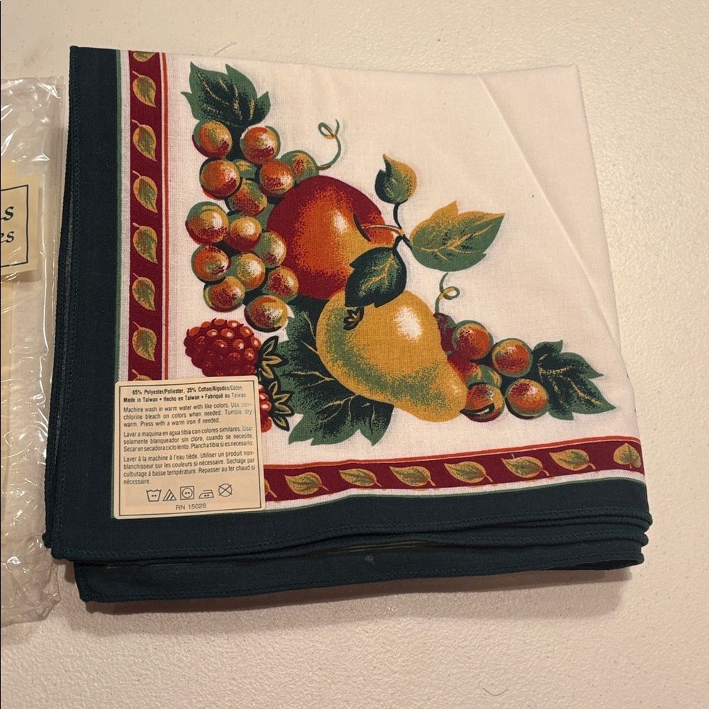 Fruit Print Cloth Napkins - Set of 4